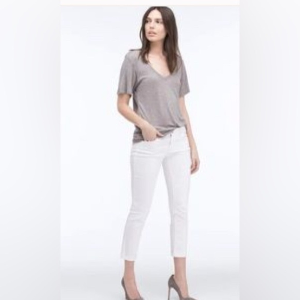 AG Jeans Adriano‎ Goldschmied The Stilt Cigarette Roll Up Jeans White Size 26